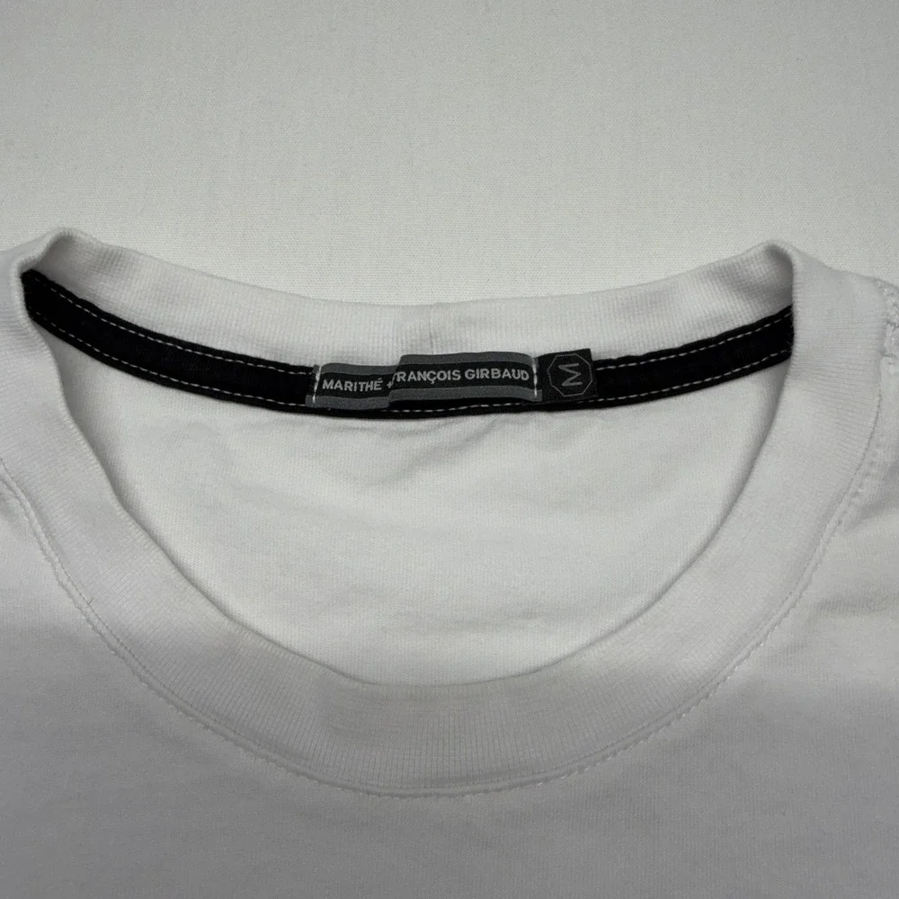 Marithe Francois Girbaud MFG Logo T Shirt White‎ Blue Size M